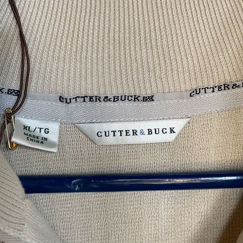 Cutter & Buck Ribbed Pullover 1/4 Zip up Sweater 100% cotton - Picture 3 of 11